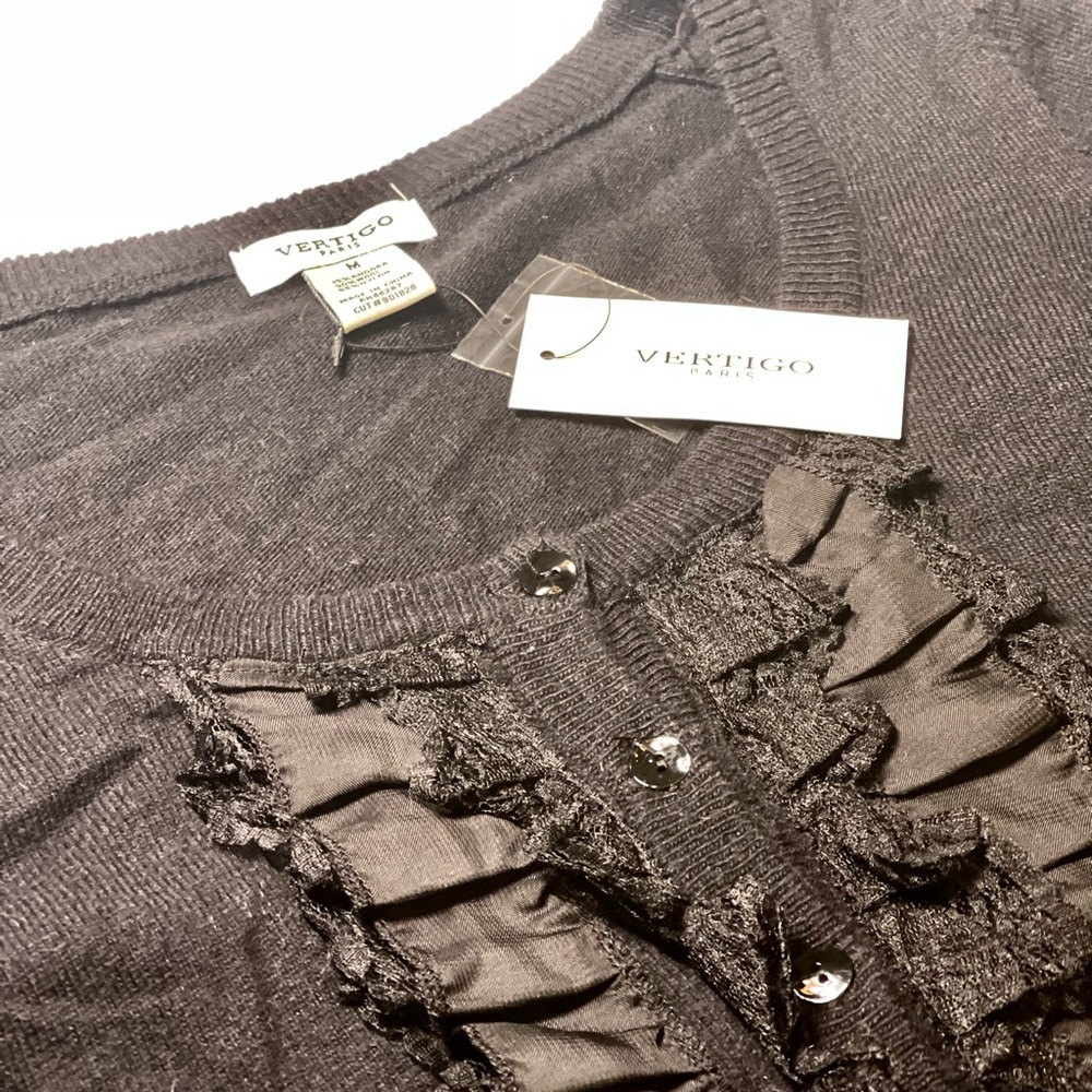 NWT Vertigo Paris Black Cardigan